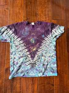 VTG Tie Dye Men's Planets Galaxy Space V Hippie T-shirt Sz Large - Picture 1 of 6