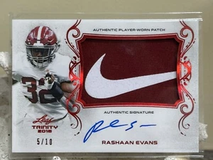 2018 Leaf Trinity Rashaan Evans RC Nike Jersey Arm Logo On Card! 5/10 ⭐️ - Picture 1 of 2