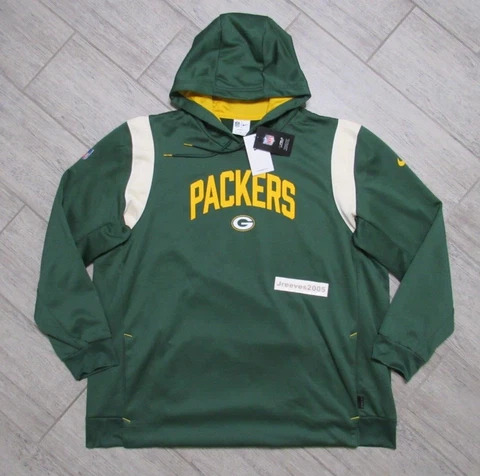NWT Nike Therma Fleece Athletic Stack Green Bay Packers Pullover Hoodie Sz 3XL Cover