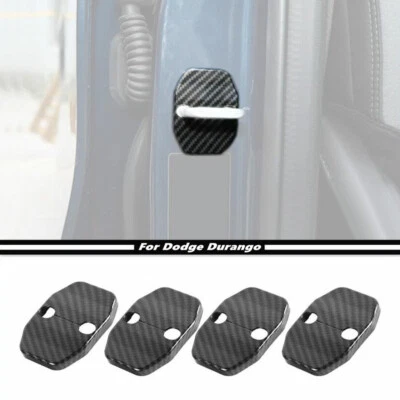 Cubierta protectora de hebilla de bloqueo de puerta de carbono para Dodge Durango 2011-2024 adorno decorativo Foto 1 de 4