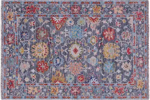 Türkischer Oushak Handgefertigter Wollteppich 4 Fuß 1 Zoll x 6 Fuß 1 Zoll - Q15007 - Bild 1 von 9