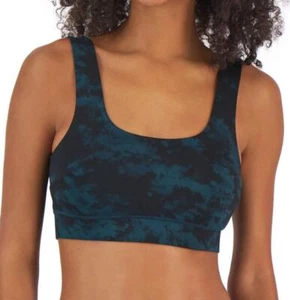 Jenni Womens Square Neck Bralette Bra Black Green Tie Dye - Picture 1 of 2