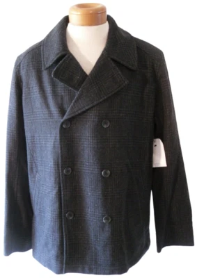 Nuevo con etiquetas Abrigo Calvin Klein Para Hombres Doble Pecho Mezcla Lana Guisante L Gris/Negro Precio de venta sugerido por el fabricante 220 USD Foto 1 de 2