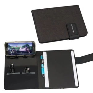 Tagungsmappe mit Gravur / mit Powerbank / A5 / Schreibmappe / Farbe: schwarz - Bild 1 von 2