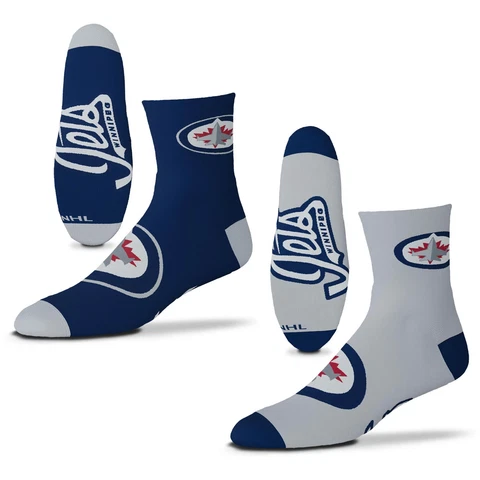 Men's For Bare Feet Winnipeg Jets 2-Pack Team Quarter-Length Socks Cover