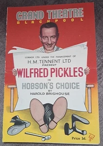 1951 Grand Theatre Blackpool Programme Wilfred Pickles in Hobson`s Choice - Picture 1 of 3