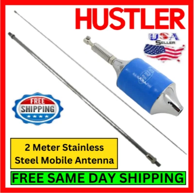 Hustler SCB Blue Mobile Center Load Antenna 55" & Large Diameter, Efficient Coil - Image 1 of 4