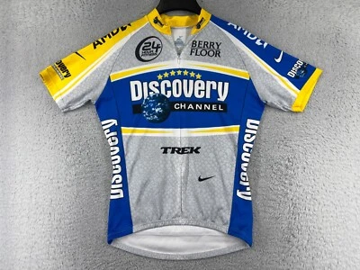 Nike Cycling Jersey Adult Medium Gray Blue Discovery Channel AMD Trek Italy 2005 - Image 1 of 4