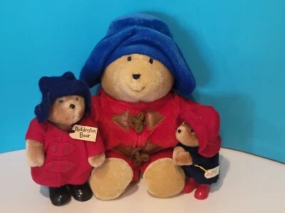 Vintage Paddington Bear Plush Stuffed Animals - Lot of 3 - Image 1 of 4