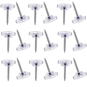 150 Count Push Pins, Willrain Clear Thumb Tacks Suitable - Picture 1 of 6