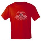 Marken T-Shirt S M L Xl Xxl mit Glitzersteinen Soccer Mom 12856 rot