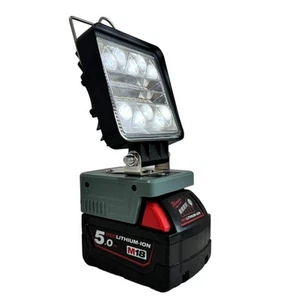 Milwaukee Compatible 18v White & Orange LED Light with USB Charger - Picture 1 of 9