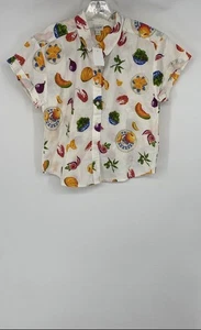 J. Crew Womens Multicolor Printed Cotton Blend Short Sleeve Button-Up Shirt Sz S - Picture 1 of 6