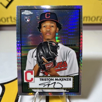Triston McKenzie 2021 Topps Chrome Platinum #8 Prizm Refractor RC  - Image 1 of 3