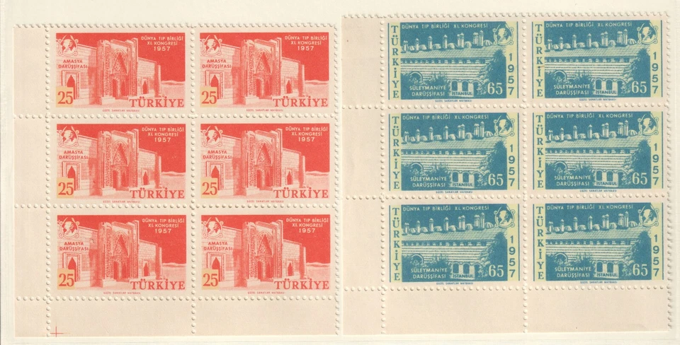Турция 1957 Всемирный медицинский конгресс UM блоки из шести наборов марок. SG 1681 - 1682 - Изображение 1 из 1