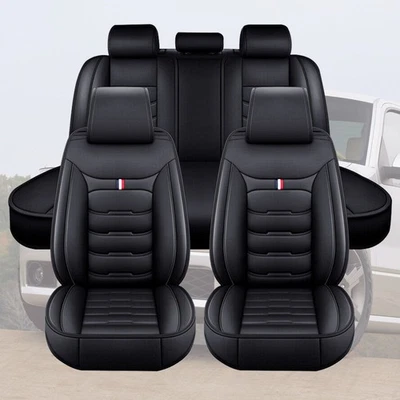For RAV4 Leather Car Seat Covers 5-Seats Front Rear Protector Full Set AT Foto 1 de 4