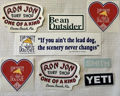 YETI L.L. Bean Salty Dog Cafe Smith Ron Jon Surf Shop Decal Sticker Variety Lot Foto 1 de 4