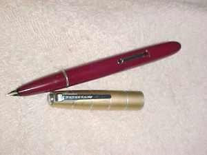 PLUMA ESTILOGRÁFICA WATERMAN STATLEIGH TAPERITE 1945-1953 - VINO - TAPA DORADA - Imagen 1 de 7