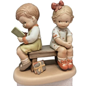 Vintage Enesco 1988 "Should I" Figur Memories of Yesterday Little Boy & Girl - Bild 1 von 6