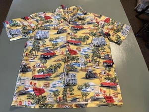 Aloha Republic Hawaiihemd Route 66 Kurzarm Knopfleiste USA Größe L - Bild 1 von 11