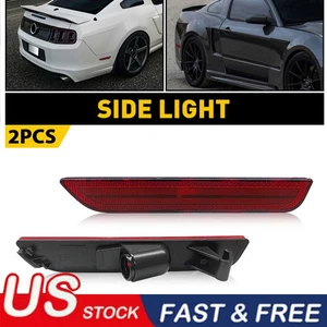 Kit de luces de señalización laterales de parachoques trasero con lente roja de 2 piezas para Ford Mustang 2010-2014 EE. UU. - Imagen 1 de 10