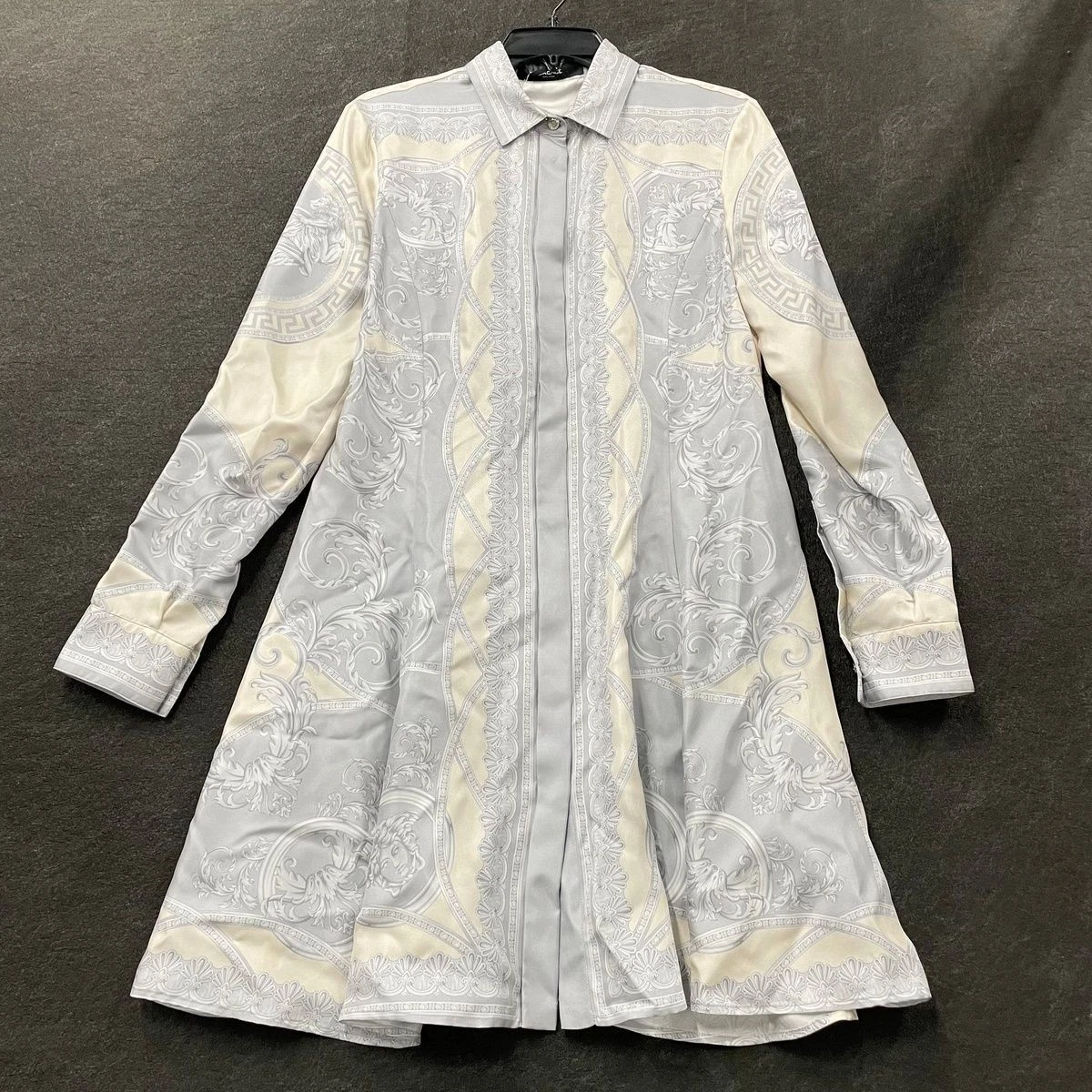 VERSACE La Coupe Des Dieux Silk Midi Shirt Dress Women's Size 45