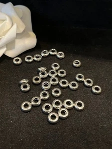 30 Stück Ringe / Zwischenperlen Großloch Metall silber nickelfrei 9 mm - Bild 1 von 4