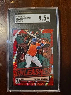 Yordan Alvarez /149 Red  PSA 9.5 SGC ⚾️ 2021 Panini-Donruss Unleashed Astros - Image 1 of 4