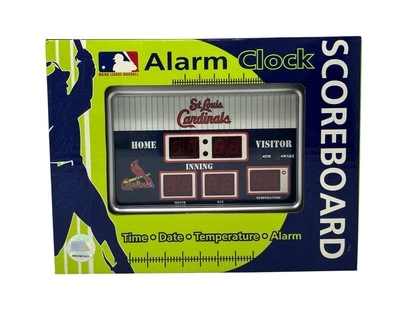 St. Louis Cardinals Scoreboard Time Date Temperature Alarm Clock New in Box - Image 1 of 4