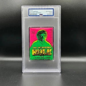 Rare LOU FERRIGNO Signed INCREDIBLE HULK Wax Pack Auto PSA Trading Cards - Bild 1 von 6