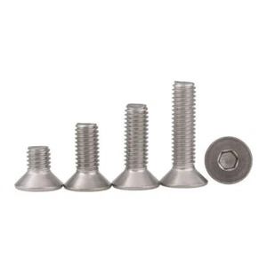 M3 M4 Allen Key Screws A2 Stainless Steel Countersunk Hex Socket Bolts Fastener - Picture 1 of 7