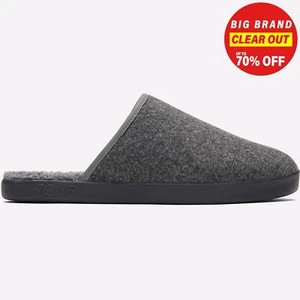 Toms Harbor Herren Pantolette Indoor Outdoor Komfort Filz Hausschuhe Grau - Bild 1 von 5