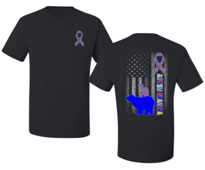 Autism Awareness Grandpa Bear Puzzle Autism Ribbon Men's T-Shirt - Picture 1 of 9