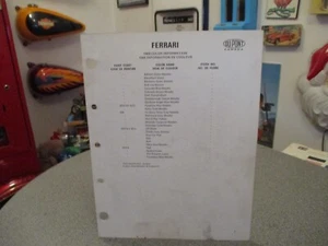 PAINT COLOUR REFERENCE 1968 FERRARI AUTOMOTIVE  PAINT CHIPS SAMPLES - Picture 1 of 1