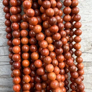 Rosenholz 6 8 10mm Perlen 38cm Strang für Armband Schmuck Mala Makramee Zubehör - Bild 1 von 5