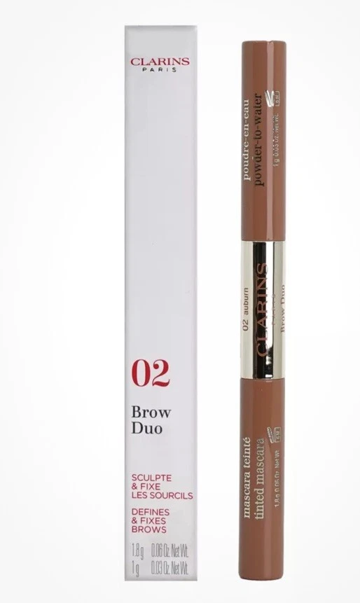 Clarins Brow DUO Defines Fija Cejas 02 Castaño Rojizo Todo Tipo de Piel 0.03oz NUEVO Foto 1 de 1