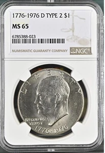 1976-D $1 Type 2 Eisenhower Dollar NGC MS65   6785388-023 - Bild 1 von 2