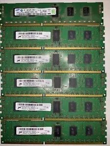 LOT 6x 2GB DDR3 PC3L & PC3 ECC Registered Server RAM Memory DIMM - Mixed Speeds - Picture 1 of 1