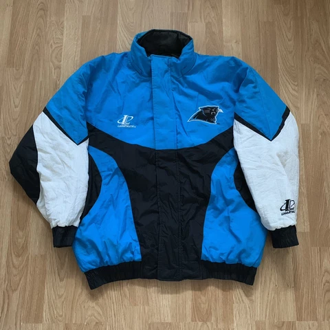 Vintage 90s Logo Athletic Carolina Panthers Puffer Jacket Men’s XL Cover