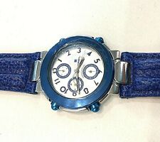Wristwatch Breil Pareo Chronograph Men's Women's Vintage Years 80 Blue Leather