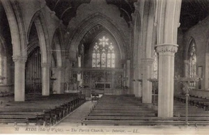 (af73) Ryde The Parish Church Interior - Isle of Wight Levy LL Postcard - Picture 1 of 2