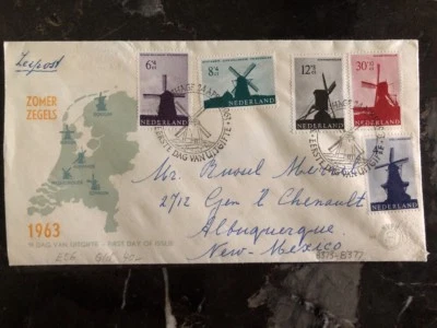 1963 The Hage Holland First Day Cover FDC Summer stamps To New Mexico USA - Image 1 of 2