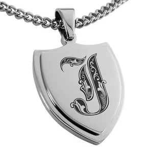 Collar o llavero con etiqueta de perro con letras reales con monograma escudo escudo de acero inoxidable - Imagen 1 de 157