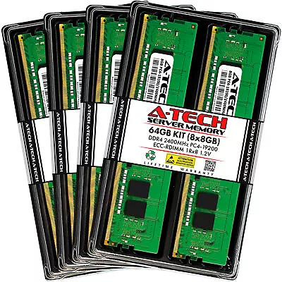 64GB 8x 8GB PC4-2400 RDIMM Supermicro 1029P-NR32R F629P3-RC1B Memory RAM - Image 1 of 3