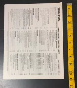 Traxxas Rustler Parts List And Assembly Parts Exploded Diagrams 1994 - Picture 1 of 4