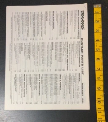 Traxxas Rustler Parts List And Assembly Parts Exploded Diagrams 1994 - Image 1 of 4