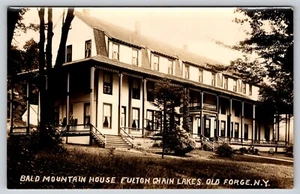 Postcard RPPC Bald Mountain House Fulton Chain Lakes Old Forge New York - Picture 1 of 2