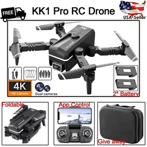 Quad air Drone RC Drone 4K HD Dual Camera WIFI FPV KK1 2 x Battery Rc Quadcopter - Picture 1 of 13