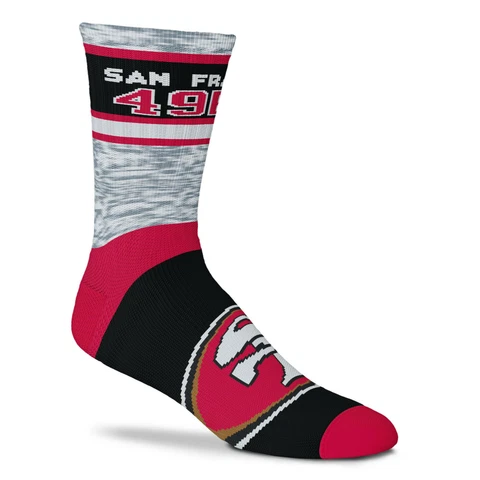New San Francisco 49ers Double Deuce Gray Knit Crew Socks 2 Sizes Available NFL Cover