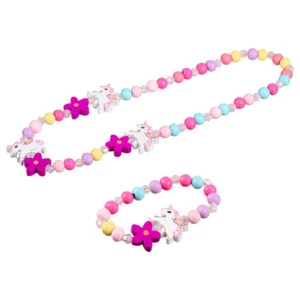 Armband-Set Aus Holzperlen Einhornkette Für Mädchen Spielschmuck Kleine Kind - Bild 1 von 12
